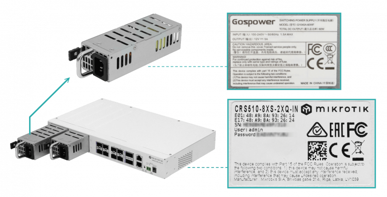 CRS510-8XS-2XQ-IN MIKROTIK 8-SFP28 2-QSFP28-100G 1-100 L5 2-220VAC req-cables-C13