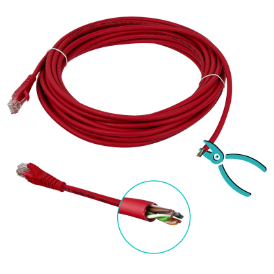 CPR-75L LINKMADE 7,5 METROS CAT5E ROJO LSZH LATIGUILLO DE RED MOLDEADO CONDUCTORES FLEXIBLES 7.5