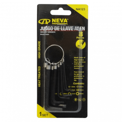ALLEN-156 8-Llaves Allen Llavero 1,5mm 2 2,5 3 4 5 5,5 6mm Hexagonal Alen NA123