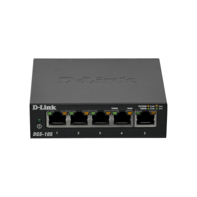 DGS-105 D-LINK Metalico 5-1000 Gigabit Switch no-Admin no-Rack Compacto inc/5V