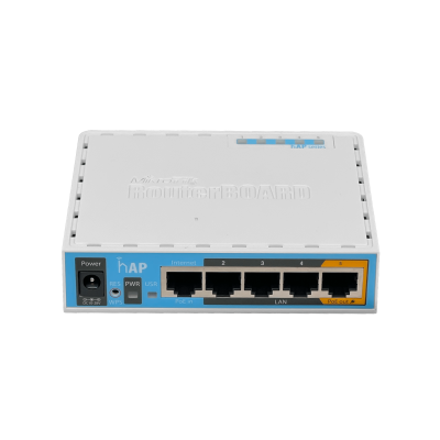 HAP MIKROTIK L4 22dBm 1,5dBi 5-100 2,4GHz 2x2 incl-24V USB RB951Ui-2nD