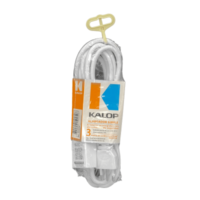 ALARG-3MT KALOP 3 Metros Blanco Extensión 3x0,75mm 6A Enchufe Tipo Chileno H05VV-F