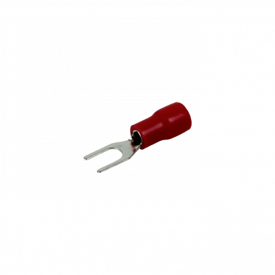 HORQ-3715 Terminal Horquilla Aislado PVC Rojo 3,7mm para Cable 0,5-1,5mm², Paquete de 100 Unidades