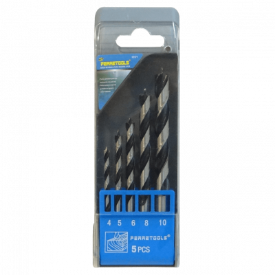 BROCAS-MADERA Juego de 5 Brocas para Madera 4x71mm 5x81mm 6x89mm 8x108mm 10x116mm
