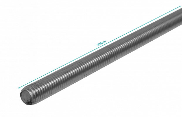 ZP12 1/2pulgada x3mt Rosca Helicoidal Cinc 300cm Varilla Roscada 12,7mm Barra Continua
