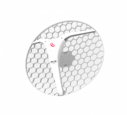 LHGXL-5AC MIKROTIK Antena de Rejilla AC 27dBi, Apertura 7º, Potencia 28dBm, 1-1000, MIMO 2x2, Capa 3, Diámetro 550mm, Alimentación 24V