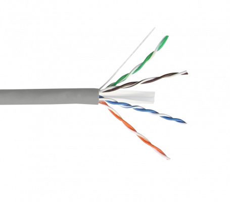 CB6L-UG3 LINKMADE Cable UTP categoría 6, unifilar, color gris, conductor de cobre, cubierta PVC, bobina de 300 metros, fabricado en Taiwán