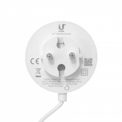 UVC-G4-DOORBELL-PS UBIQUITI 20VAC 0,7A Fuente Poder p/Doorbell-Protect Schuko-M cable-6mt