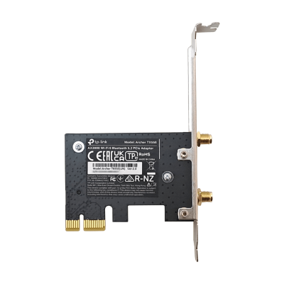 TX55E TP-LINK ADAPTADOR PCIe-x1 AX3000, DOBLE BANDA 2.4+5GHz, VELOCIDADES 574+2402mbps, 2 ANTENAS RPSMA, PERFILES ALTO Y BAJO