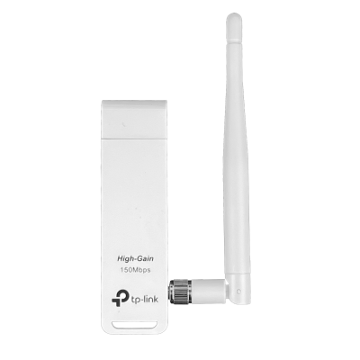 TL-WN722N TP-LINK Adaptador USB Inalámbrico con Antena Desmontable RP-SMA de 4dBi, 2,4GHz, 150Mbps, 20dBm, 100mW