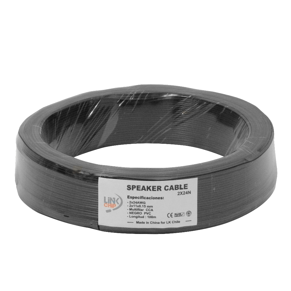 2X24N 2x24AWG CCA 100mts Cable PVC Negro Paralelo Multifilar 11x0,15mm