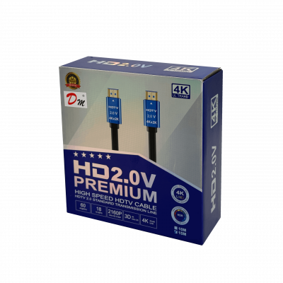 HDMI-15K Cable HDMI macho a macho de 15 metros, versión 2.0, compatible con resolución 4K 2160p a 60Hz, color negro