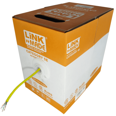 CBL-MM3 Cable multifilar UTP de cobre Cat5E color amarillo de 300 metros para patch LINKMADE
