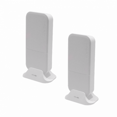 WIRELESS-WIRE MIKROTIK Kit de puente inalámbrico 60GHz 802.11ad con 2 unidades, alcance de 1 a 1000 metros, RouterOS Nivel 3, haz de 60º, incluye fuente 24V