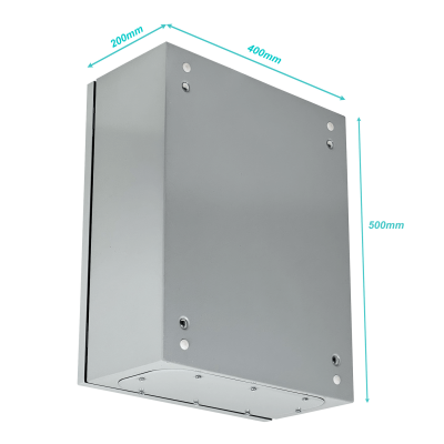 ME7535. Caja metálica de 500x400x200mm de 1 puerta sin cerradura con grado de protección IP54 color beige