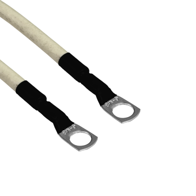 BTW158 Cable 50cm 13,3mm² Calibre 6AWG Blanco 8mm-Diámetro-Terminal 0,5 metros