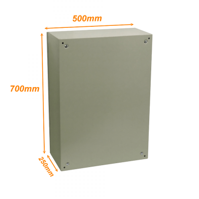 ST5-725 TIBOX 700x500x250mm 2-chapa-sin/Llave Caja Metalica IP66 Beige c/Placa