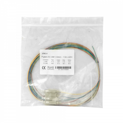 JFMC-4 SC/UPC OM1 Multimodo 1,5 Metros 4-Unidades Pigtail LSZH 62.5/125µm 0,9mm 150cm