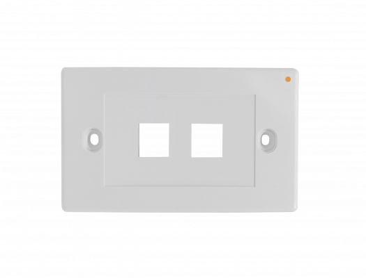 FP2HL LINKMADE Placa frontal blanca para 2 conectores Keystone de montaje horizontal, dimensiones 70x114mm