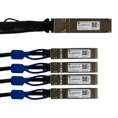 DQ+BC0003-DS+ MIKROTIK Cable QSFP28-100G x1 SFP28-25G x4 3mt break-out 1x100G-4x25G