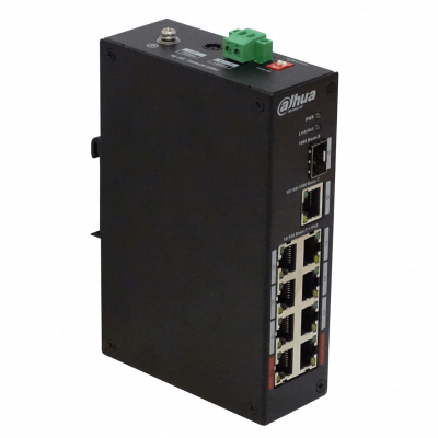 PFS3110-8ET-96 DAHUA Conmutador 8-100-PoE 96W-total Industrial 1-1000 1-SFP 30mm inc53V 10p
