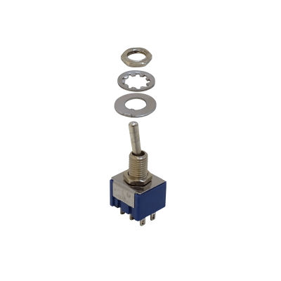 MTS-202 Conmutador 6-Pines 2-Posiciones Azul Claro ON-ON Palanca 250V 3AMP DPDT