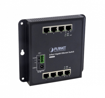 WGS-803 PLANET 8-1000 Conmutador Industrial no-Gestionado Plano/CarrilDIN req/12-48VDC IP30