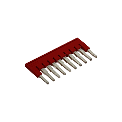 FBS10-5 PHOENIX 1 pieza, puente conector de 10 posiciones para borna, paso de 5mm, color rojo.