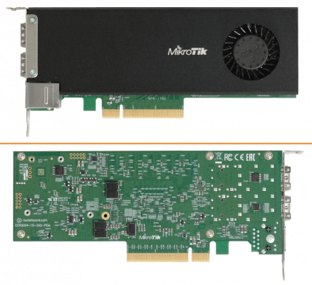 CCR2004-1G-2XS-PCIE MIKROTIK Placa PCIe-x8 2-SFP28 1-Puerto-Gestión Tarjeta de Red/CCR para Servidor L6
