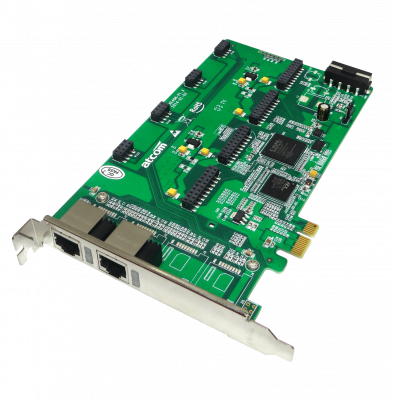 AXE800PN ATCOM Tarjeta PCIe-x1 8 Puertos, 2-RJ45, REQUIERE-AX210, 3.3/5V 32BIT, Placa ASTERISK