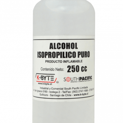 ALCOHOL-4 Botella 250ml Alcohol Isopropilico 1/4Lt para Limpieza