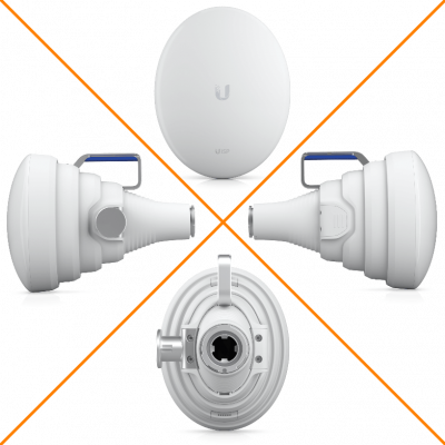 UISP-HORN UBIQUITI Antena de bocina 30x25 grados 28x22cm ganancia 19dBi banda 5,15-6,87GHz protección IPX6 compatible con LTU/R5AC/AF