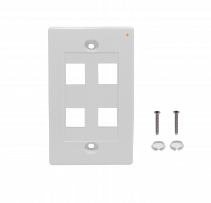 FP4WL LINKMADE Placa Frontal Blanca 4-Puertos Keystone Vertical 70x114mm
