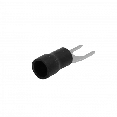 HORQ-3725 Horquilla preaislada PVC color negro, medida 3,7mm, para conductor 1,5-2,5mm², paquete de 100 unidades, modelo SVS2-3.5