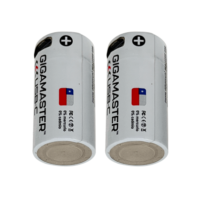 CR123-C 2-unidades Baterías 3,7V USB-C Recargable 2700mWh 16x32mm Litio Pila/Acumulador