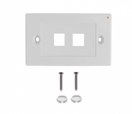 FP2HL LINKMADE Placa frontal blanca para 2 conectores Keystone de montaje horizontal, dimensiones 70x114mm