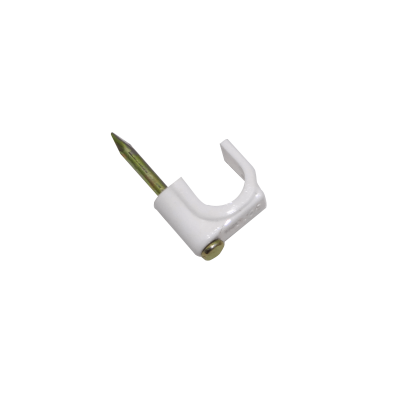 GRAMPA-C8W KALOP 50-UN C8 Blanca 8x8mm Clavo-12x2mm Zincado Sujeta-Cable Coaxial