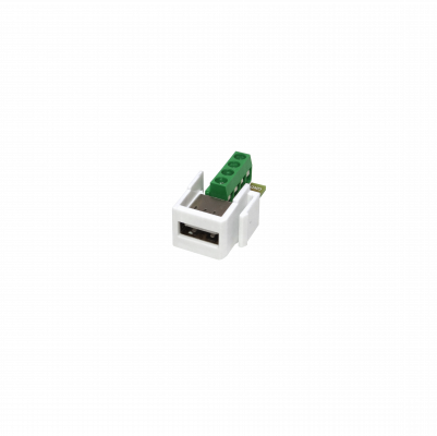 KUAT Conector Keystone USB-A Hembra a Regleta 4 Pines con Tornillos en Plástico Blanco