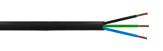 CORDON1 Negro 3x1,0mm 100 metros Conductor Eléctrico Flexible RVV 8-10AMP 17AWG 3x1.0mm