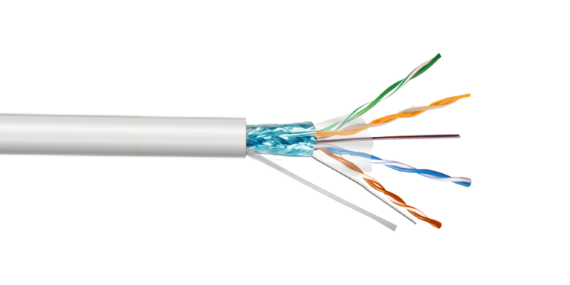 CBXC-FW3 LINKCHIP Calibre 25 AWG / 0,45 mm Conductor de Aleación de Aluminio Revestido de Cobre Cubierta de Polietileno para Exteriores Blanco Cable F/UTP 305 Metros