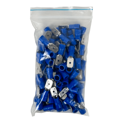 TFAM-68 6,35x0,8mm Azul Macho Semi-Aislado Terminal Faston 1,5-2,5mm2 100-unidades PVC