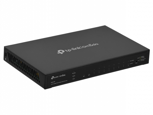 SG2210P TP-LINK Conmutador Inteligente de Escritorio 8 Puertos Gigabit PoE+ 2 Ranuras SFP 53W Totales con Adaptador de 48V Incluido Omada