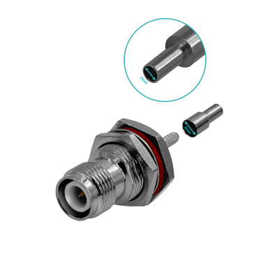 ZH1E Conector RP-TNC Hembra RG316 13mm-Diámetro Montaje Panel Crimpable Coaxial CA100