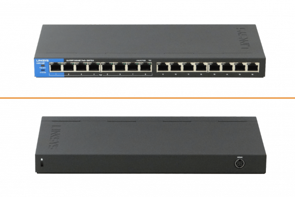 LGS116P LINKSYS 16-1000(8-PoE+) 80W-total Conmutador no-gestionable no-Rack adaptador externo