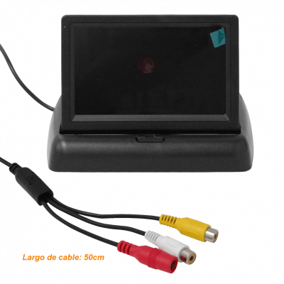 P4P Monitor 4-pulgadas Pantalla Analógica 2-Conectores-RCA Hembra Plug-5,5x2,1mm Uso Automotriz/Pared