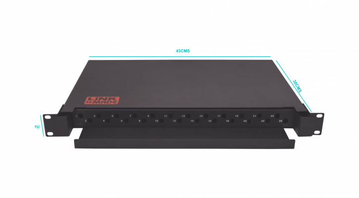 CFR24TF-D-LIQ LINKMADE SIN CAJA Bandeja Deslizante 24-ST-FC para Rack 1U requiere-Acopladores-Redondos