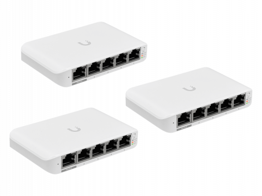 USW-FLEX-MINI-3 UBIQUITI Conmutador-L2 de 3 puertos 5-1000 interior que demanda suministro PoE-af y requiere gestión UniFi
