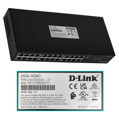 DGS-1024D D-LINK 24-1000 Gigabit Conmutador no-Gestionable Rack req-cable-C13