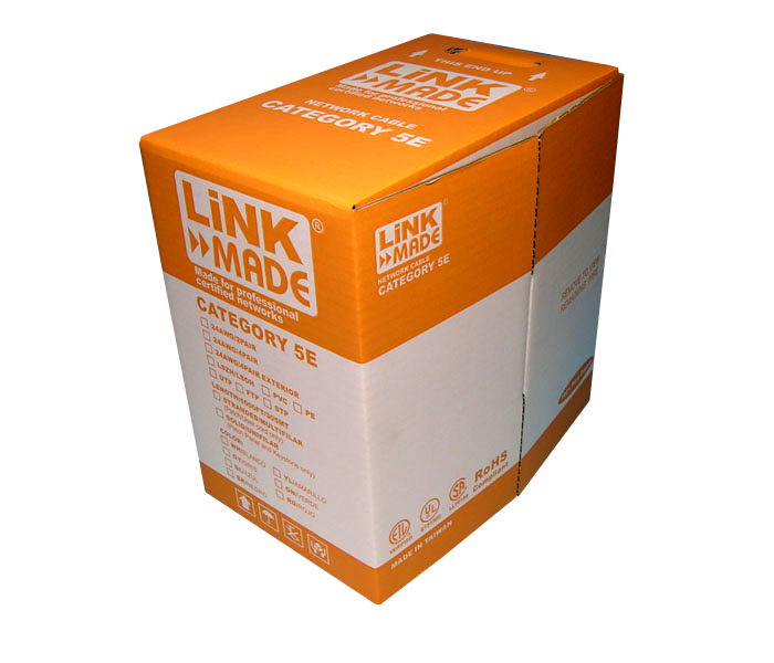 CBXL-UN3 LINKMADE Bobina de 300 metros de cable UTP exterior Cat5e, color negro, conductor de cobre unifilar