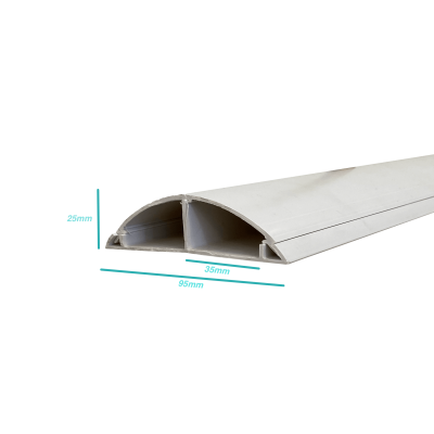 CC-P10025 LINKCHIP Canaleta Plástica de Suelo Blanca 100x25mm 2 metros 2.15mmx1.90mm PVC